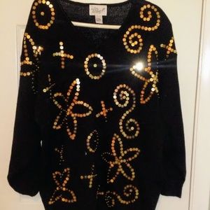 A TOUCH OF RUE Pullover Sweater Black Size Large